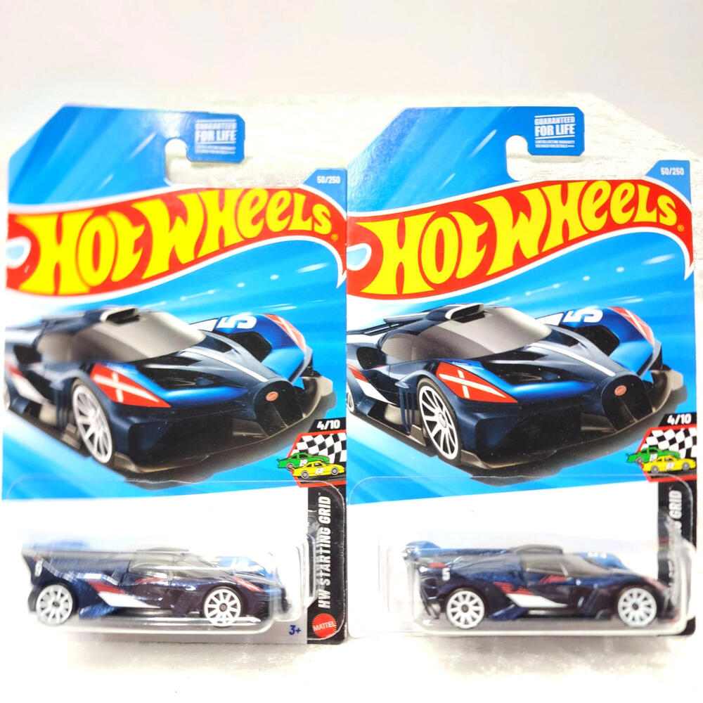Hot Wheels BUGATTI BOLIDE #4-10 2-Car Lot 50/250 HW STARTING GRID Dark Blue